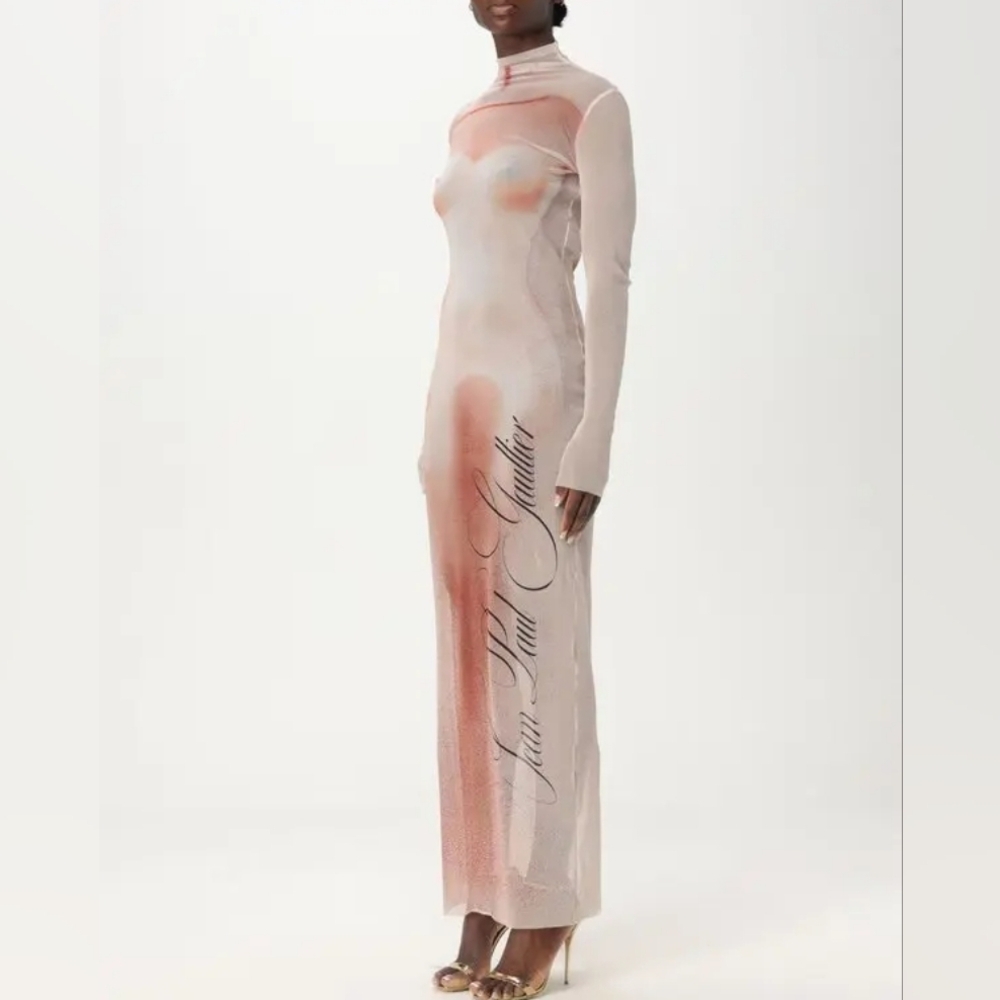 Jean Paul Gaultier Pink and Cream Women's Dress size S and M BNWT